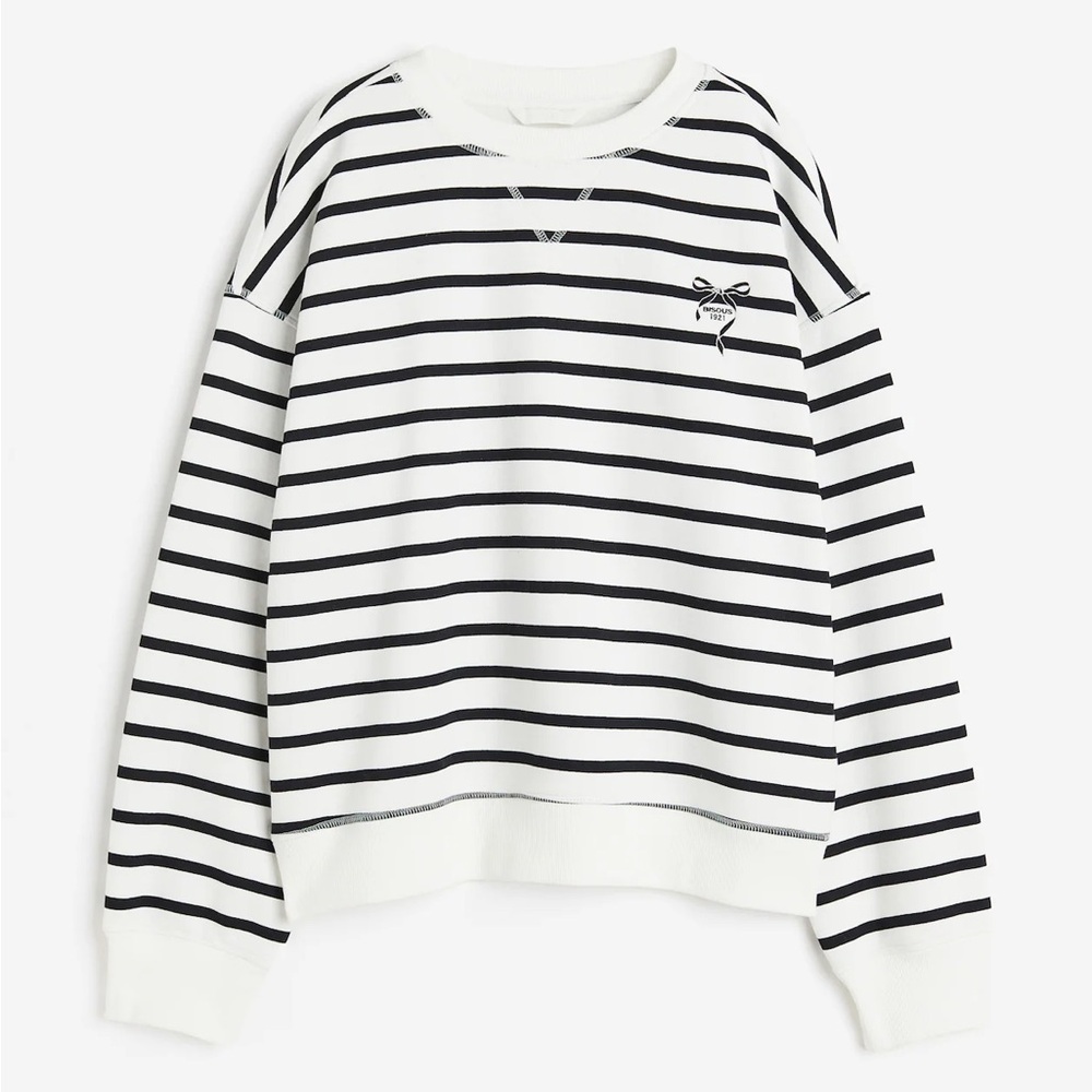 🖤H&M🖤 Striped Black and White Women's Sweatshirt. Size S